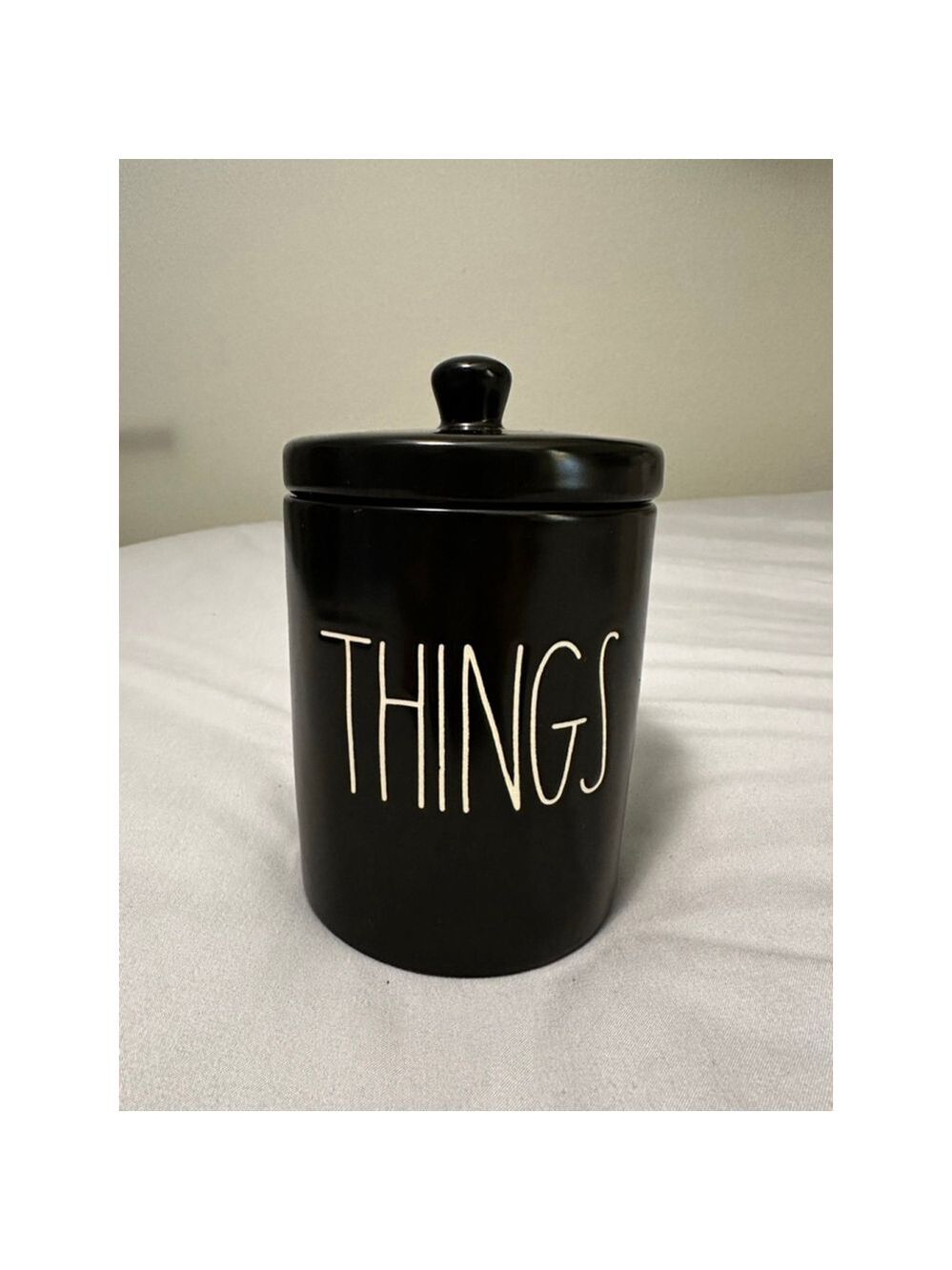 Rae Dunn Storage Jar One Size Black White